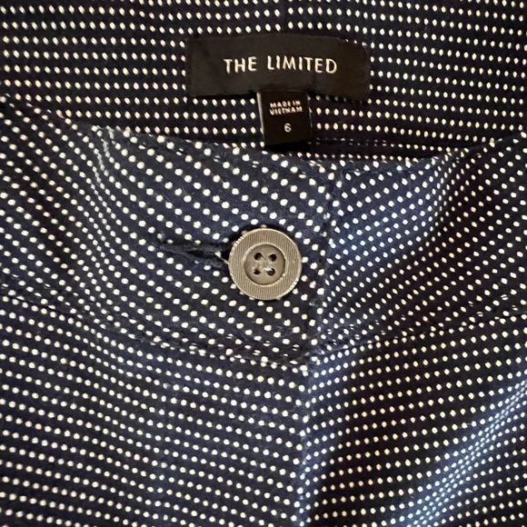 The Limited Polka Dot Navy Blue and White Tailored Shorts Summer Size 6 - Picture 9 of 12